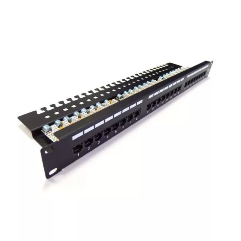 DIGITUS Professional DN-91624U – plāksteru panelis – RJ-45 x 24 – melns, RAL 9005 – 1U (19 inch)
