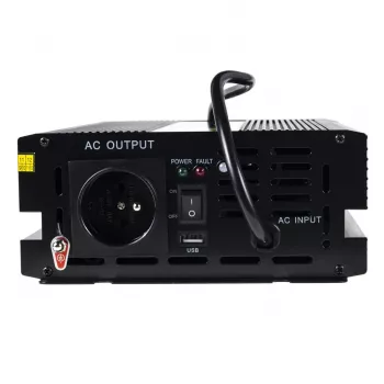 Strāvas pārveidotājs zaļa Cell INV07, līdzstrāva 12 V uz maiņstrāvu 230 V, 300 W, 50 Hz, C tipa kontaktdakša, melns