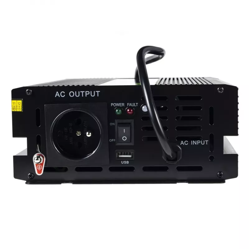 Strāvas pārveidotājs zaļa Cell INV07, līdzstrāva 12 V uz maiņstrāvu 230 V, 300 W, 50 Hz, C tipa kontaktdakša, melns