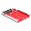 DeLOCK 2,5 collu pārveidotājs U.3 SFF-8639 uz M.2 NVMe Key M 7 mm sarkans