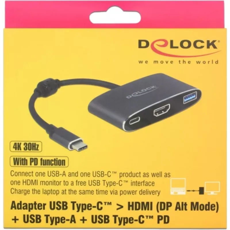 DeLOCK - Ārējais video adapteris - VL101 - USB-C 3,1 - HDMI - Pelēks - mazumtirdzniecība (62991)