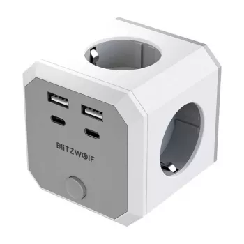 BlitzWolf BW-EC2 8-in-1 jaudas kubs (4xAC / 2 x USB-A / 2 x USB-C)