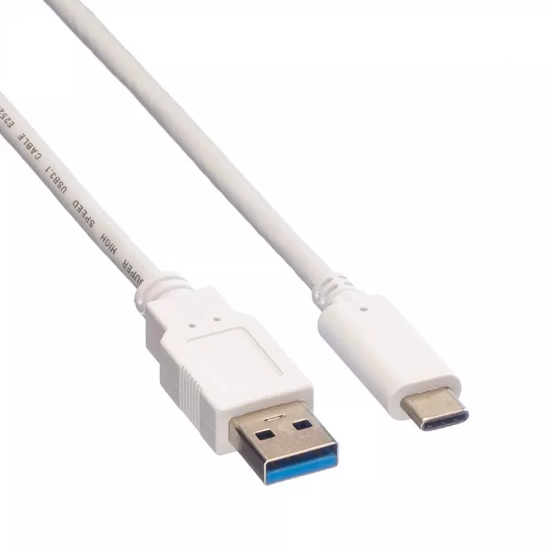VALUE - USB kabelis - USB 3.0 (M) uz USB Type C (M) - 5 V - 900 mA - 50 cm - Balts (11.99.9010)