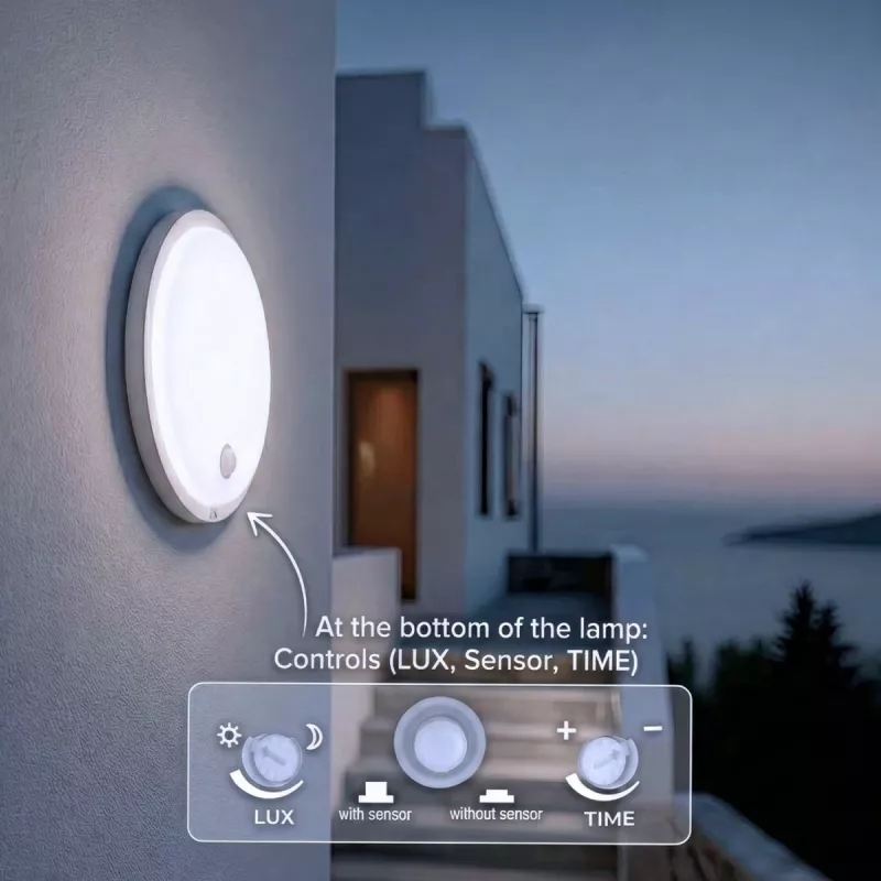 Āra LED lampa ar PIR sensoru MACLEAN MCE525 W — āra LED gaismeklis ar kustības sensoru