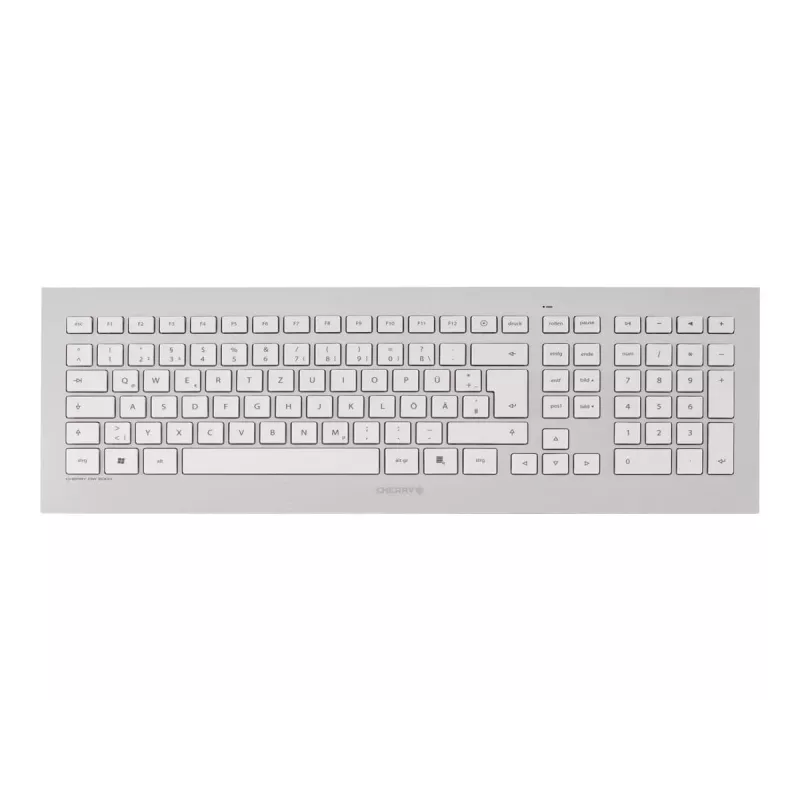 CHERRY DW 8000 tastatūra ar peli biroja RF bezvadu franču valodā, sudraba, balta