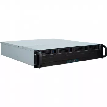 Server Case Inter-Tech 2U 2404L Rack Melns, pelēka