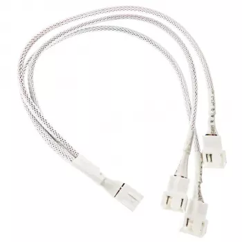 PWM ventilatora sadalītāja kabelis Kolink PGW-AC-KOL-160, 35 cm pīts balts, 1-uz-2 PWM savienotājs