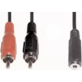 Audio kabelis e+p B 132 1.5m 2xRCA 3.5mm Melns