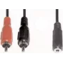Audio kabelis e+p B 132 1.5m 2xRCA 3.5mm Melns