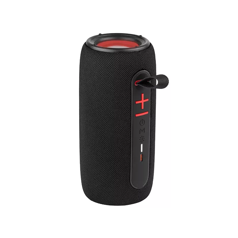 Pārnēsājams stereo skaļrunis TRACER Stripe Melns — 10 W RMS, Bluetooth/vadu, USB-A un USB-C, MicroSD, iebūvēts akumulators (līdz 5 h)