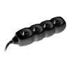 Tracer PowerCord pagarinātājs, 4 kontaktligzdas, 3 m, melns