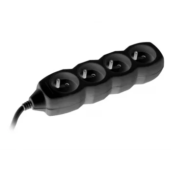 Tracer PowerCord pagarinātājs, 4 kontaktligzdas, 3 m, melns