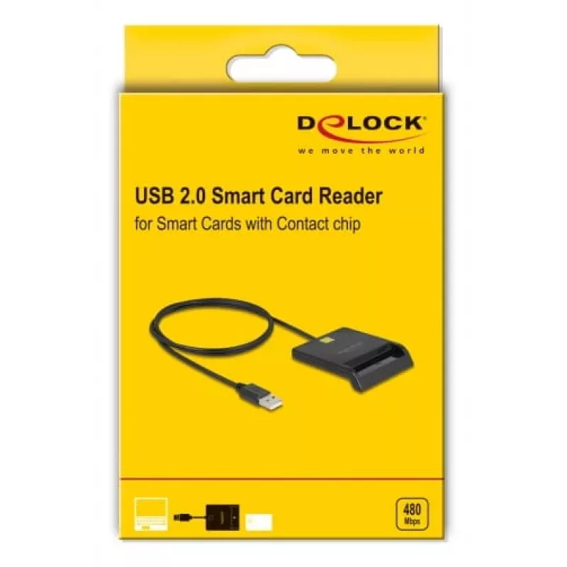 Viedkaršu lasītājs DeLOCK 91724 USB Type-A melns