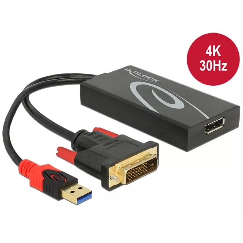 Kabelis DVI 24+1 + USB-A/Displayport 20p DeLOCK 62596