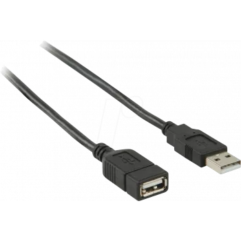 Nedis USB kabelis | USB 2.0 | USB-A spraudnis | USB-A ligzda - 480 Mbps | niķelēts | 2.00 m | Apaļš | PVC | Melns | Kaste