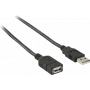 Nedis USB kabelis | USB 2.0 | USB-A spraudnis | USB-A ligzda - 480 Mbps | niķelēts | 2.00 m | Apaļš | PVC | Melns | Kaste