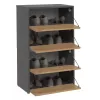 Slēgts apavu organizētājs Top e Shop MODO X2 ANT/ART — Antracīta un ozola krāsā, 600×880×360 mm, skaidu plātne