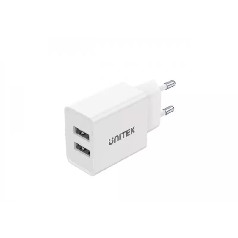 Unitek P1113A-EU - lādētājs 2X USB-A,12W, balts