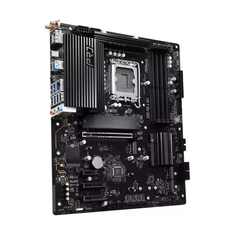 Mātesplate ASRock Z890 Pro-A WiFi — Intel Z890, LGA 1851, ATX, DDR5, 4x DIMM, 256GB, Wi‑Fi 6E, 2.5Gb LAN