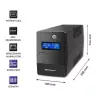 Qoltec Monolith UPS Double-conversion Online 0,65 kVA 360 W 2 AC kontaktligzdas