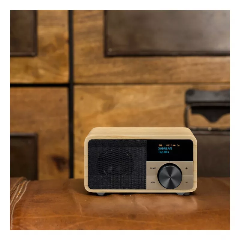 Galda radio Sangean DDR-7 Natural Wood FM AM Bluetooth, koka korpuss, FM/AM uztvērējs, Bluetooth audio