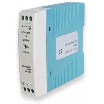 Strāvas adapteris TELTONIKA PR3PDNP0, iekštelpu, 20 W, ieeja 100–240 V, 50–60 Hz, kompakts 22,5×90×100 mm, zils/balt