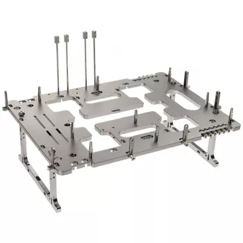 Benchtable korpuss Streacom BC1 V2 – atvērts testēšanas/bench šasija, titāna krāsa