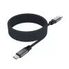 USB-C uz USB-C magnētiskais pītais kabelis FIXED FIXDBM-CC12-GR, USB 2.0, 1,2 m, pelēks