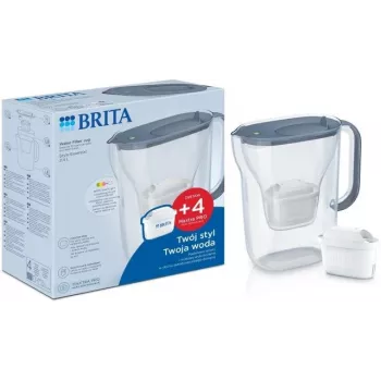 BRITA ūdens filtra krūze Style Essential Graphite ar 4 MAXTRA Pro filtriem, 2,4 L tvertne, 1,4 L filtrēts