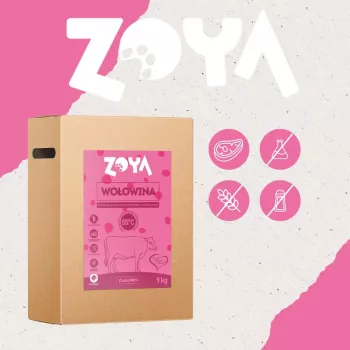 Sausā suņu barība ZOYA ColdPRO Beef 9 kg — pilnvērtīga pieaugušo suņu sausā barība, 27% olbaltumvielu, 9,5% tauku, bez lipekļa, bez cukura