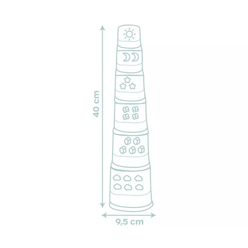 Little Smoby Magic Tower ūdens piramīda ar krāsainiem trauciņiem