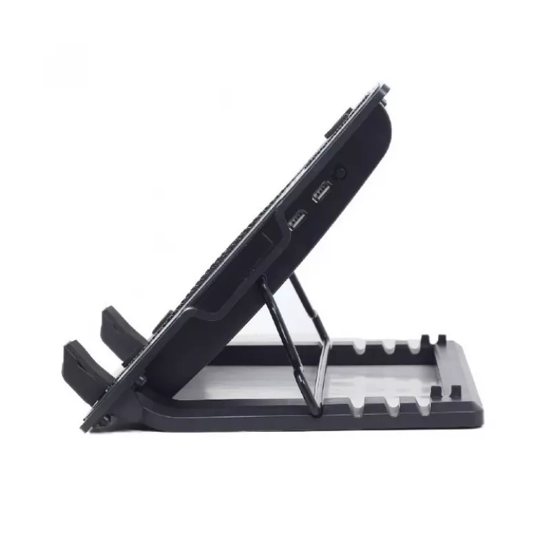 Laptop cooling pad Gembird NBS-1F17T-01, for up to 17 inch, 1×15 cm fan, USB 2.0, 370×265×33 mm, 350 mA, Melns