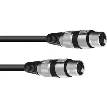 Audio adaptera kabelis Omnitronic 3022075C 1x 3-pin XLR sieviešu uz 1x 3-pin XLR vīriešu, 0,15 m