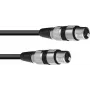 Audio adaptera kabelis Omnitronic 3022075C 1x 3-pin XLR sieviešu uz 1x 3-pin XLR vīriešu, 0,15 m