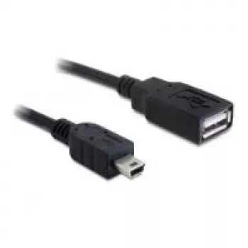 USB kabelis DeLOCK 82905 USB 2.0 0,5 m USB A Mini-USB B melns