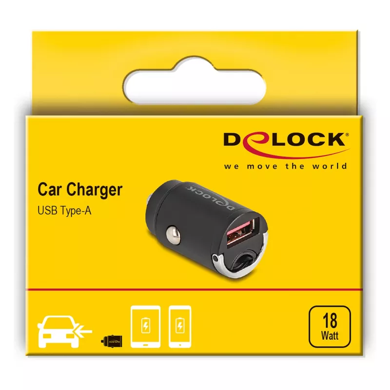 DeLOCK 64277 Mobilās ierīces lādētājs Universāls Melns Cigarešu aizdedzinātājs Ātrā uzlāde Auto