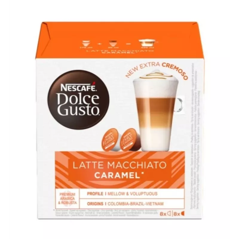 Nescafe Dolce Gusto Karameļu Latte Macchiato kafija, 16 kapsulas