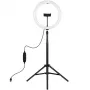 LED gredzena gaisma 30cm ar statīvu līdz 1.65m un telefona turētāju, USB