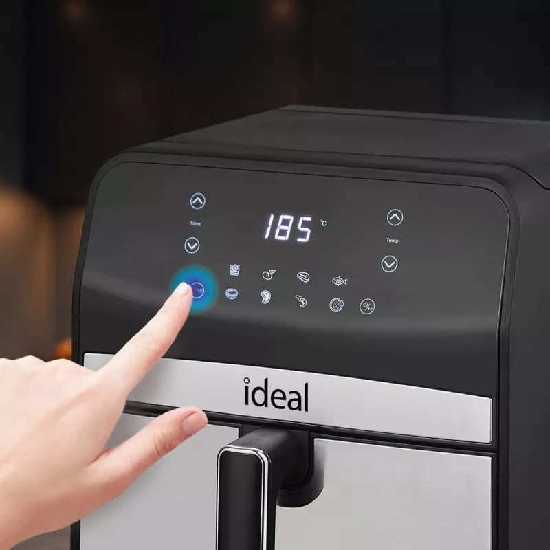 Karstā gaisa fritieris Eldom IK1501 — 6,5 L, 1800 W, skārienjūtīgs LED displejs, regulējams termostats, noņemama un trauku mazgājamā mašīnā mazgājama bļoda
