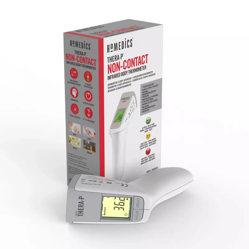 Bezkontakta infrasarkanais termometrs HoMedics TE-450-EU — bezkontakta temperatūras mērīšana, ātra reakcija