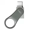 USB zibatmiņa Silicon Power C80 128GB USB 3.2 Gen 1 (Type-A / Type-C) titāna krāsā