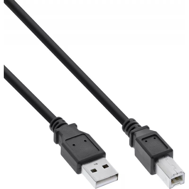 USB 2.0 kabelis A–B InLine B-34502X, 1,8 m, melns