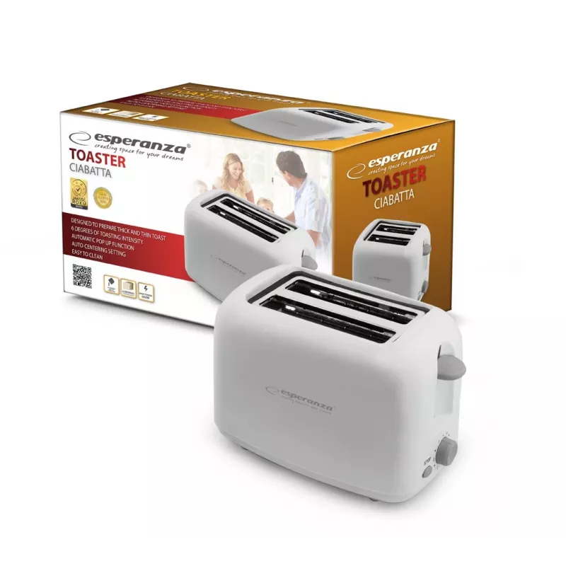 Esperanza EKT002 Caprese 2 šķēles 600 W Balts