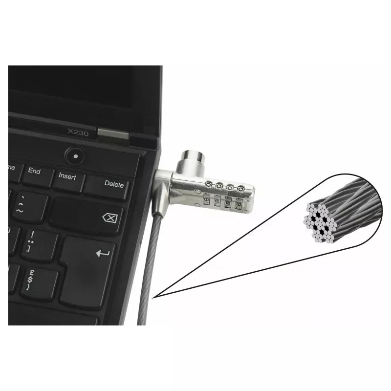 Dicota drošības kabelis T-Lock, kombinējams, ar atslēgu 3x7 mm slots