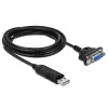 Serialais kabelis DeLOCK 66281 Melns 1,8 m RS-232 USB Type-A