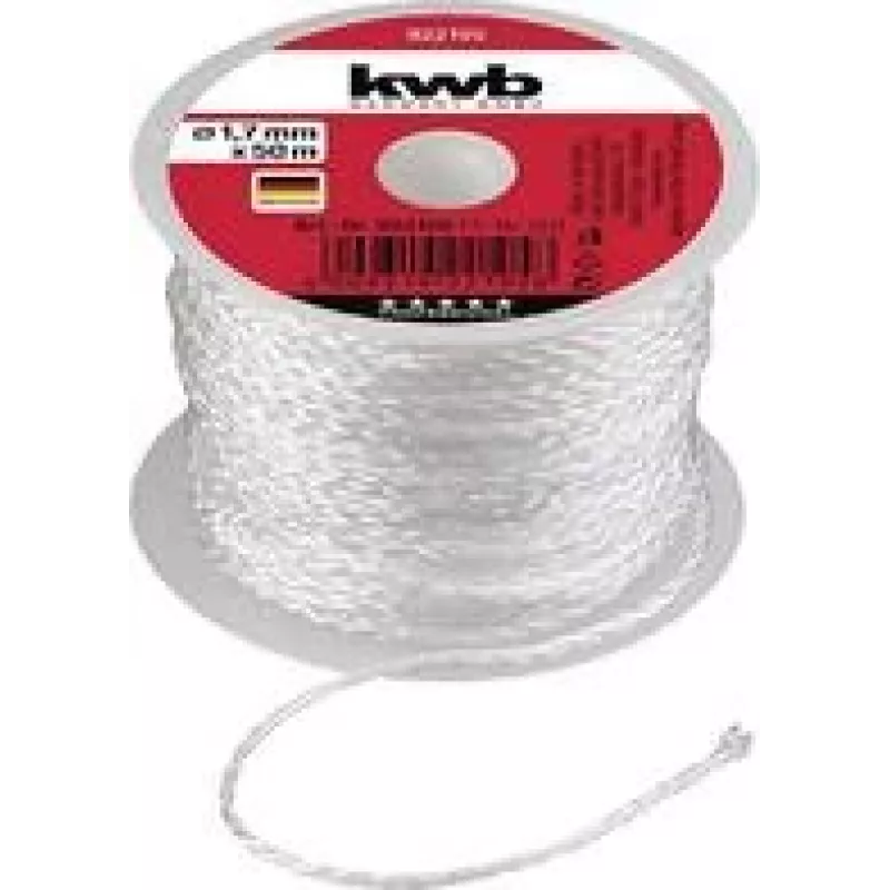 KWB Mūrnieka aukla 1,7 mm balta 50 m – krīta aukla izkārtojumam un marķēšanai