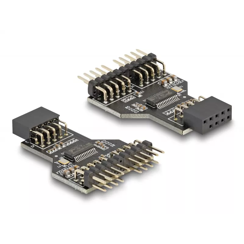 DeLOCK 60045 kabeļa savienotāju adapteris 9 kontaktu USB 2.0 2 x 9 kontaktu spraudnis Melns