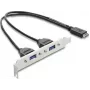 DELOCK USB Typ-E Key A ST uz 2× USB-A 5 Gbps adapteris ar kronšteinu (modelis 67345)