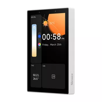 Viedais vadības panelis Sonoff NSPanel Pro — Wi‑Fi, Bluetooth, Zigbee, pie sienas stiprināms viedās mājas interfeiss