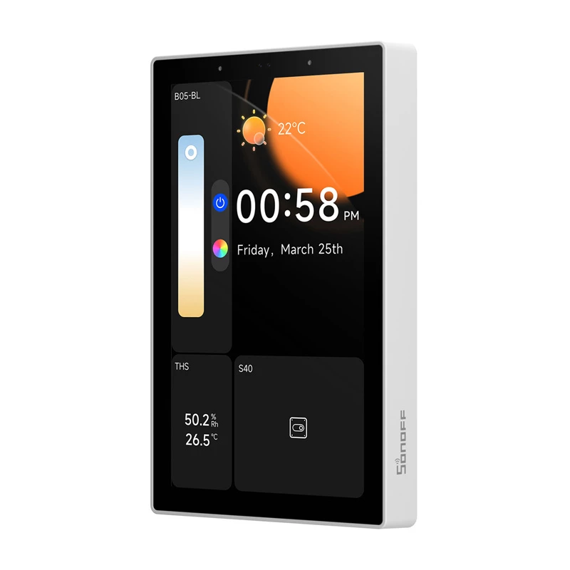 Viedais vadības panelis Sonoff NSPanel Pro — Wi‑Fi, Bluetooth, Zigbee, pie sienas stiprināms viedās mājas interfeiss
